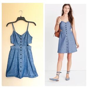 Madewell Chambray Cutout Cami Mini Dress